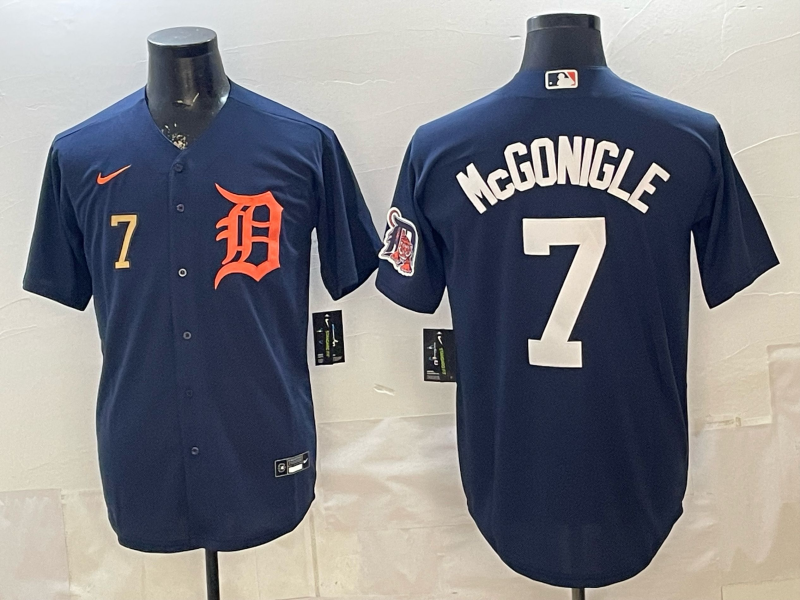 Men Detroit Tigers #7 McGonigle blue Game Nike MLB Jersey 04020012->->MLB Jersey